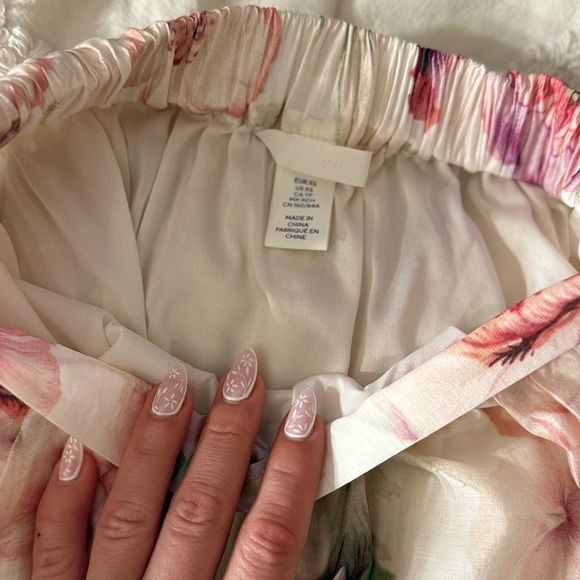 H&M Floral A-Line Skirt - Pink and Cream - Picture 10 of 10